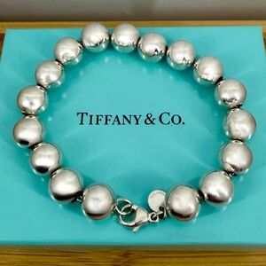 TIFFANY & CO. Sterling Silver 7” HardWear Ball Bracelet, 10 mm; with COA